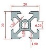 20x20 V Slot Sigma Profil (6 Kanal)