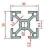 30x30 Siyah Sigma Profil 8 Kanal 