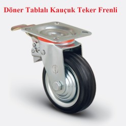 EK Serisi - Döner Tablalı Çelik Sac Üzeri Kauçuk Teker